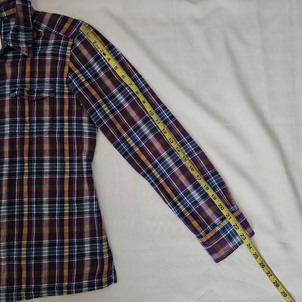 Patagonia Women's Ikat Purple Organic Cotton Long-Sleeved Fjord Flannel Shirt 8 - Picture 11 of 12